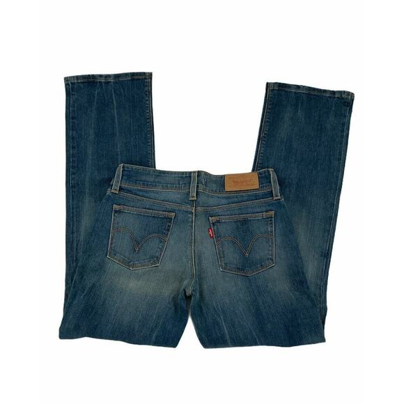 Levis 570 Red Tab Jeans Womens 8 Straight Leg Stretch Mid Wash Streetwear Denim - Picture 4 of 6